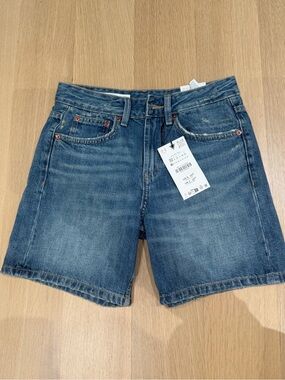 Zara Medium Blue Denim Jean Shorts